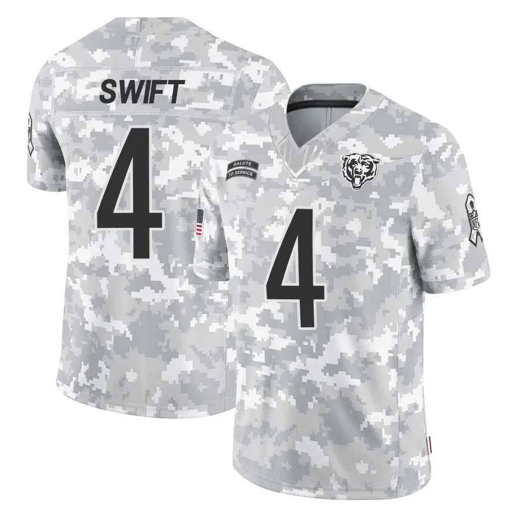 Davalo C.Bears #4 D'Andre Swift Player Arctic Camo Salute to Service Limited Stitched Jerseys