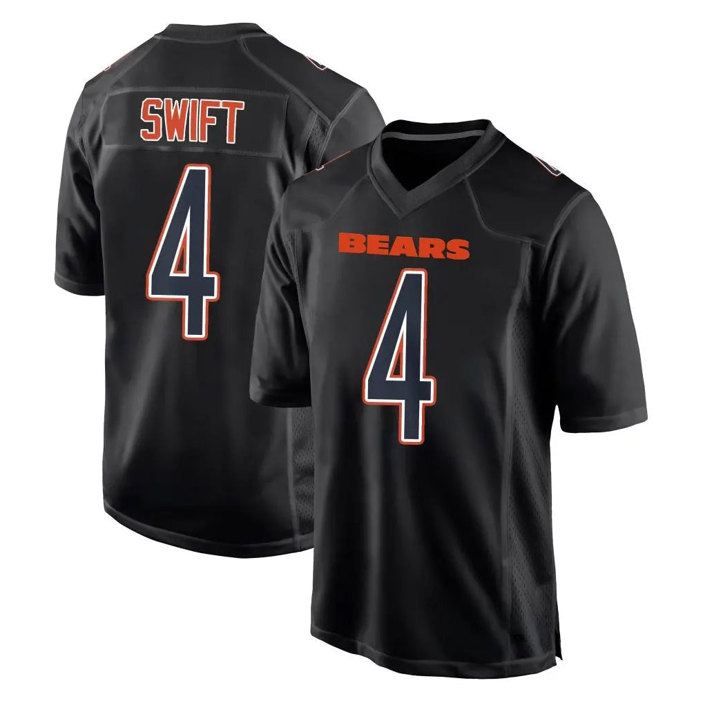 Davalo C.Bears #4 D'Andre Swift Player Carbon Black Fashion Game Stitched Jerseys