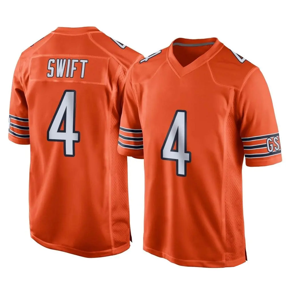 Davalo C.Bears #4 D'Andre Swift Player Orange Home Game Stitched Jerseys