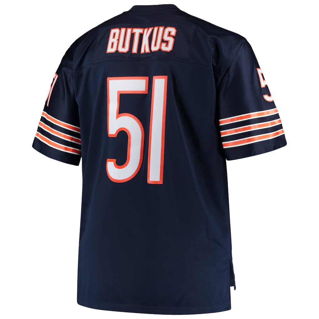Davalo C.Bears #51 Dick Butkus Mitchell & Ness Navy Big & Tall 1966 Retired Player Replica Jersey