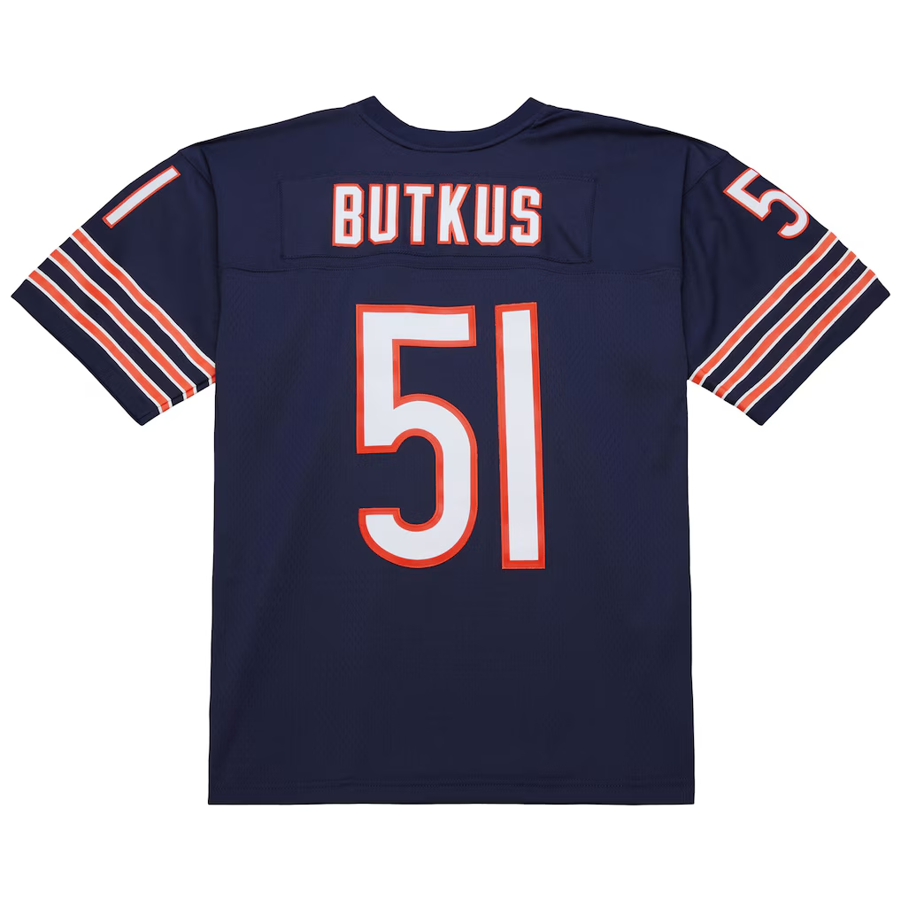 Davalo C.Bears #51 Dick Butkus Mitchell & Ness Navy Legacy Replica Stitched Puhic Jersey