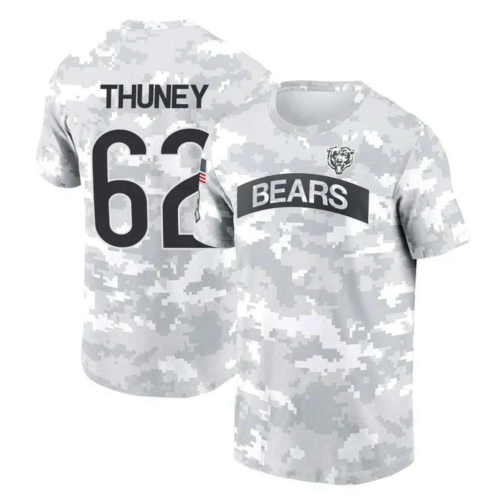 Davalo C.Bears #62 Joe Thuney Player Arctic Camo Salute to Service Performance T-Shirt Limited Stitched Jerseys