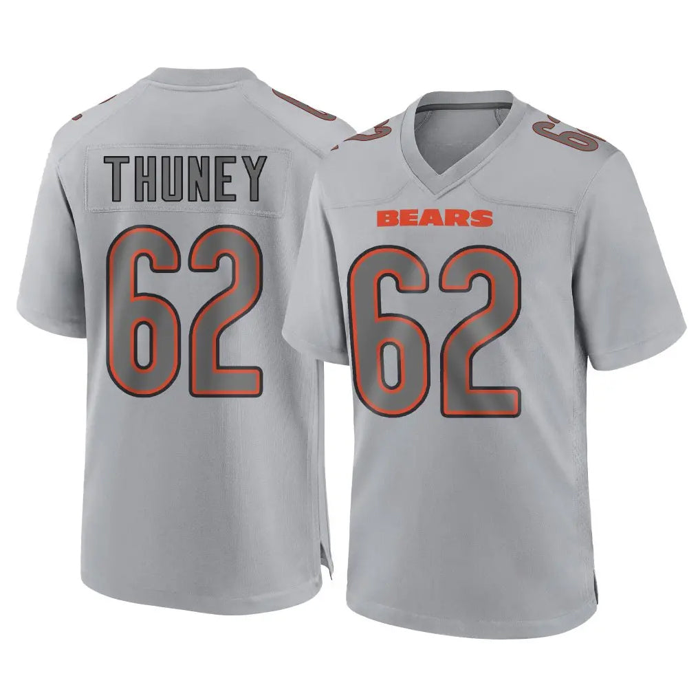 Davalo C.Bears #62 Joe Thuney Player Gray Atmosphere Fashion Game Stitched Jerseys
