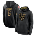 Davalo C.Bears #6 Kyler Gordon Player Black Salute to Service Pullover Hoodies Limited Stitched Jerseys