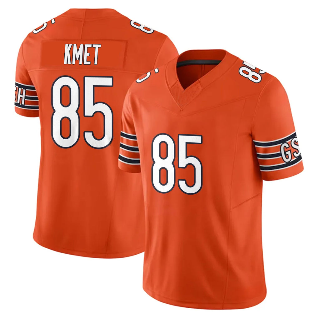 Davalo C.Bears #85 Cole Kmet Player Orange Vapor F.U.S.E. Limited Home Game Stitched Jerseys