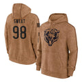 Davalo C.Bears #98 Montez Sweat Player Brown Salute to Service Pullover Hoodies Limited Stitched Jerseys
