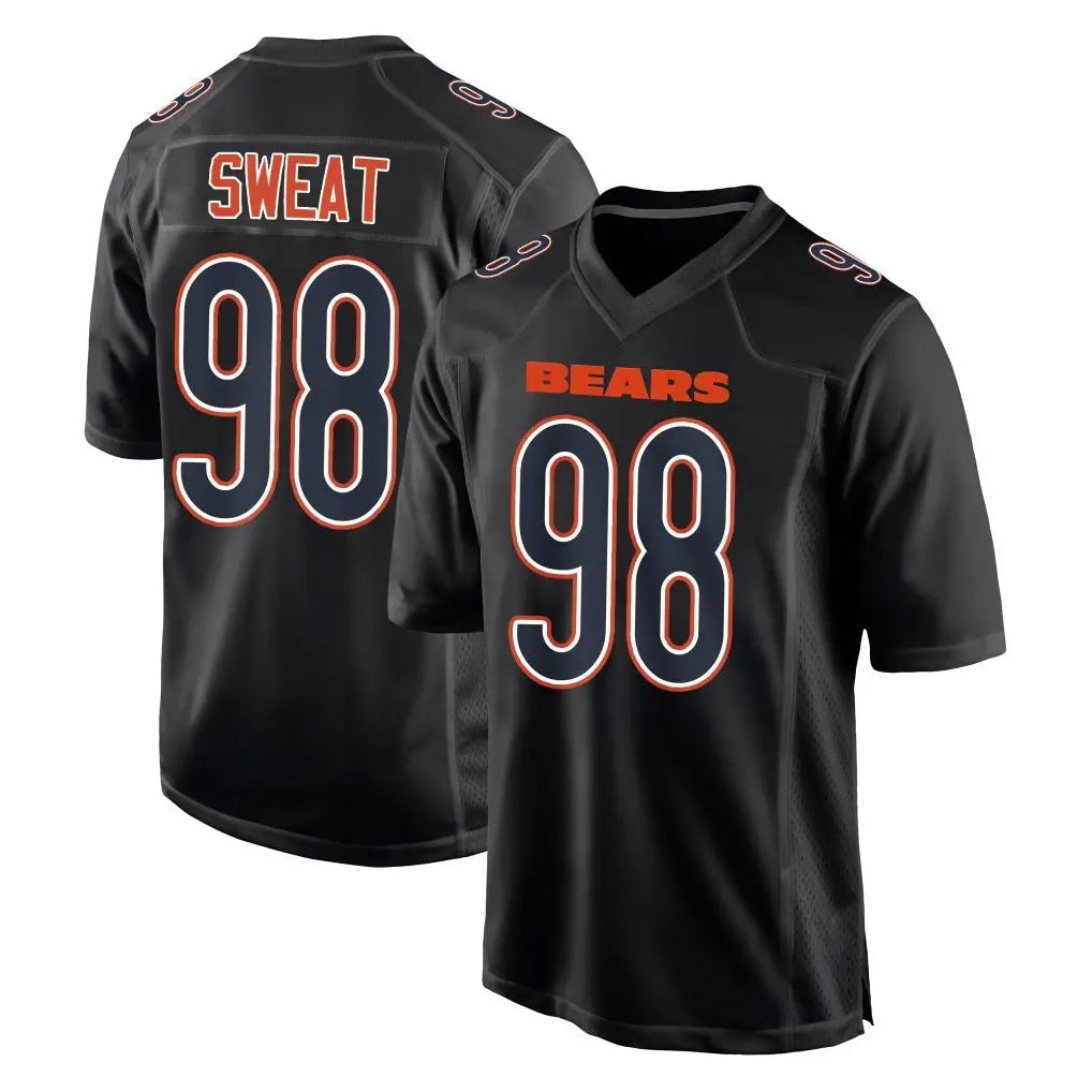 Davalo C.Bears #98 Montez Sweat Player Carbon Black Fashion Game Stitched Jerseys