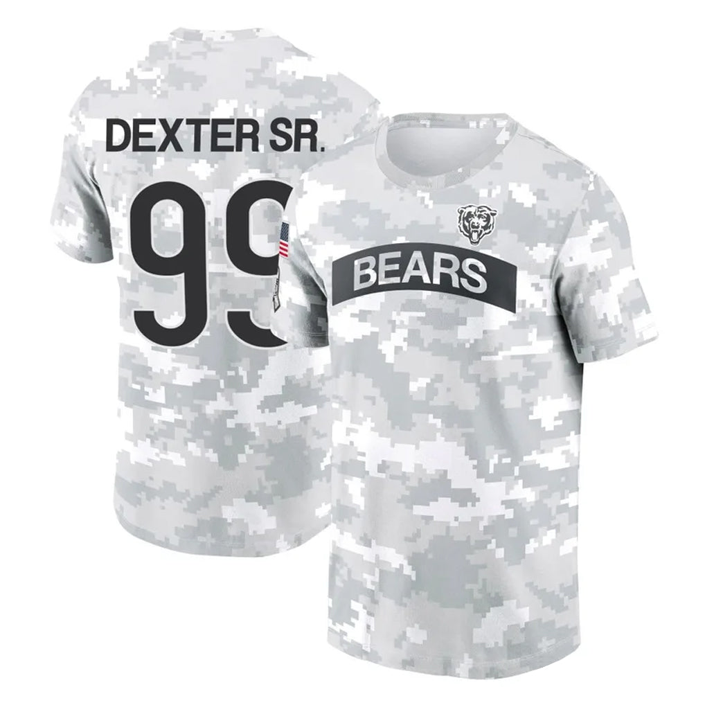 Davalo C.Bears #99 Gervon Dexter Sr. Player Arctic Camo Salute to Service Performance T-Shirt Limited Stitched Jerseys