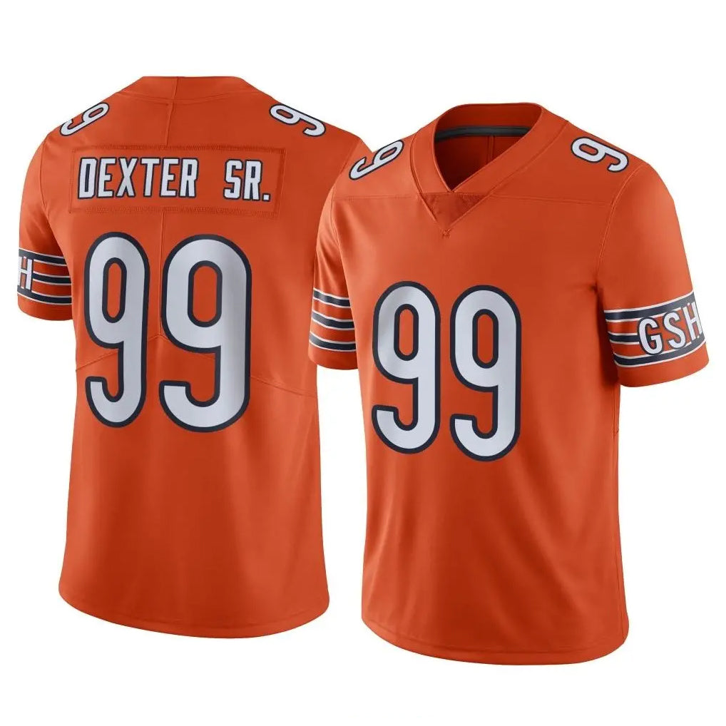 Davalo C.Bears #99 Gervon Dexter Sr. Player Orange Alternate Vapor Limited Home Game Stitched Jerseys