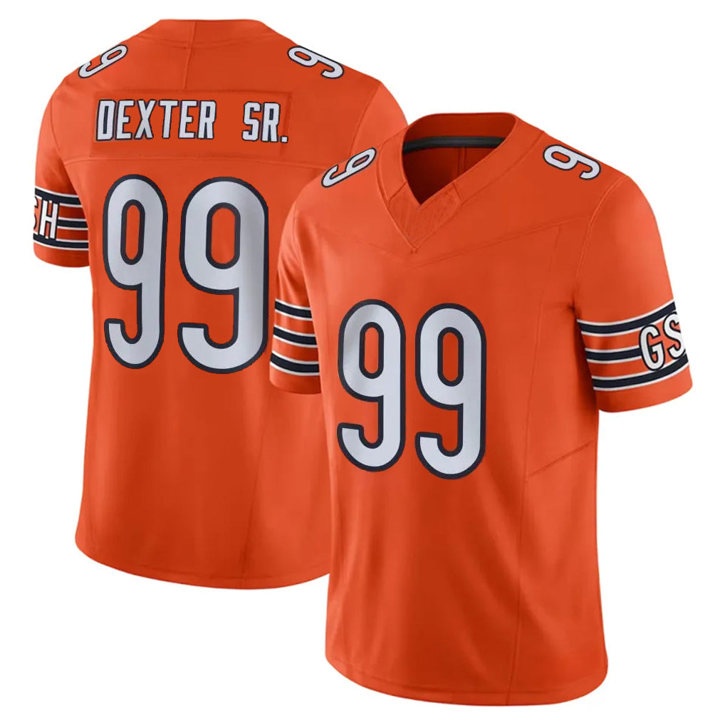 Davalo C.Bears #99 Gervon Dexter Sr. Player Orange Vapor F.U.S.E. Limited Home Game Stitched Jerseys