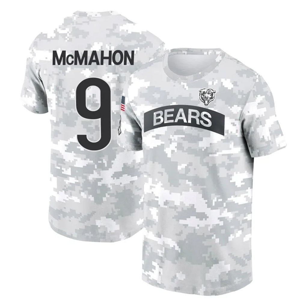 Davalo C.Bears #9 Jim McMahon Player Arctic Camo Salute to Service Performance T-Shirt Limited Stitched Jerseys