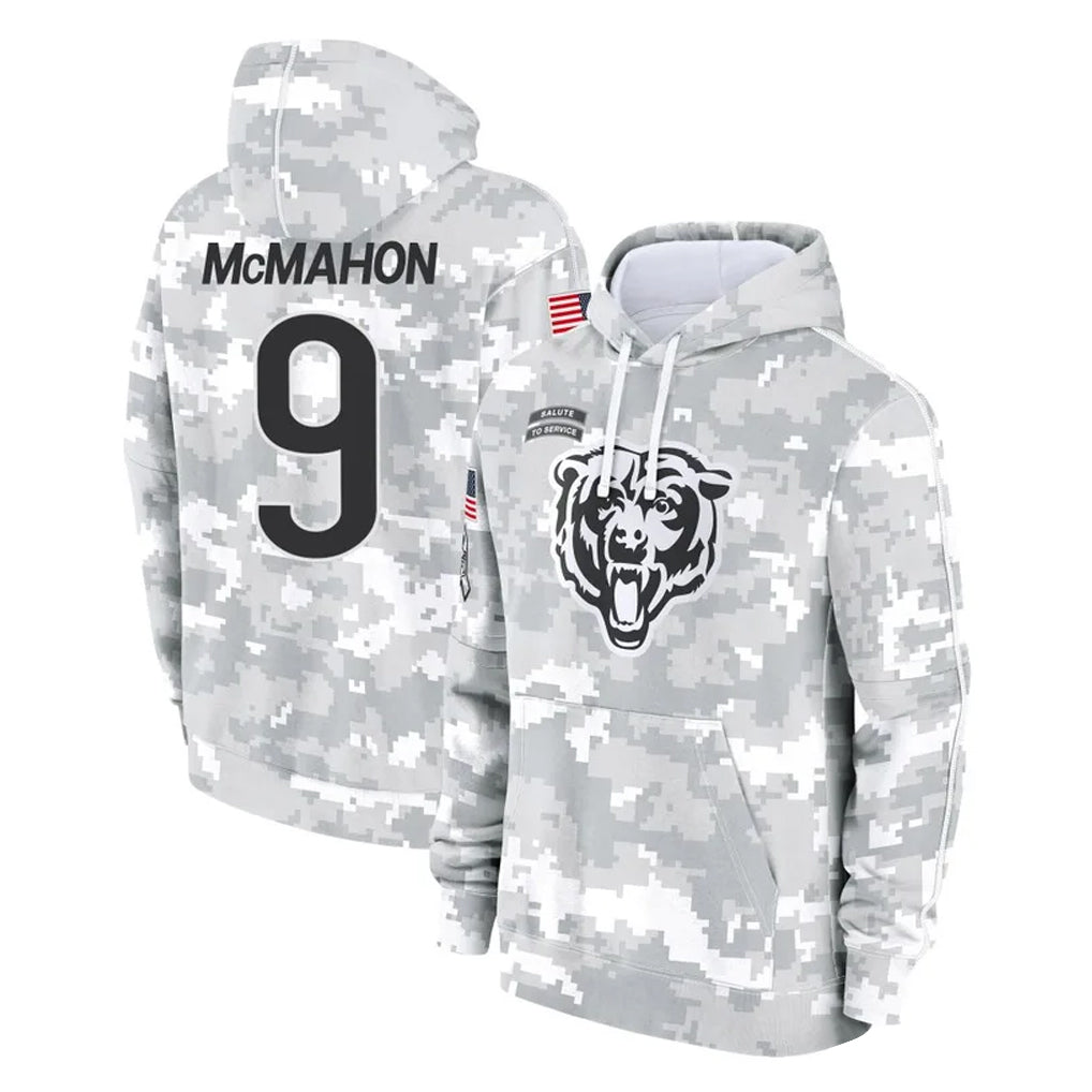 Davalo C.Bears #9 Jim McMahon Player Arctic Camo Salute to Service Pullover Hoodies Limited Stitched Jerseys