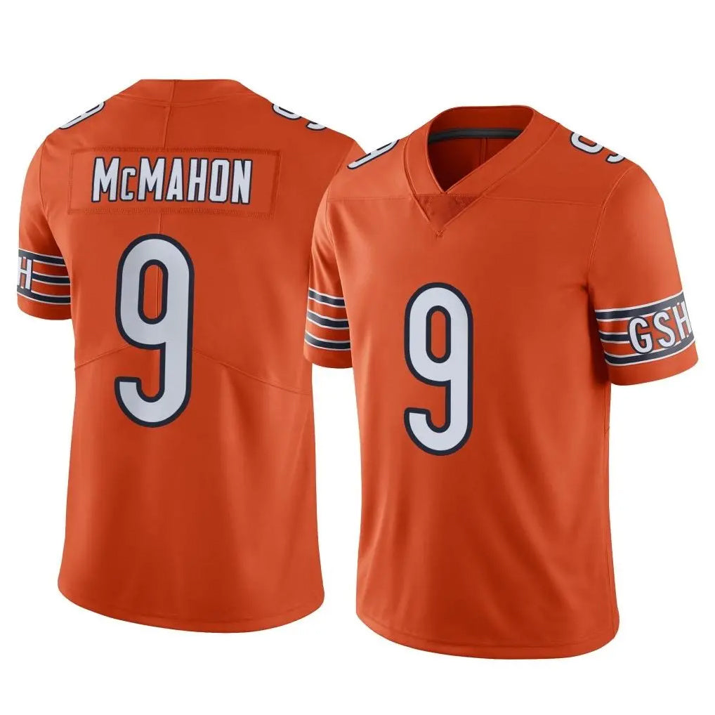 Davalo C.Bears #9 Jim McMahon Player Orange Alternate Vapor Limited Home Game Stitched Jerseys