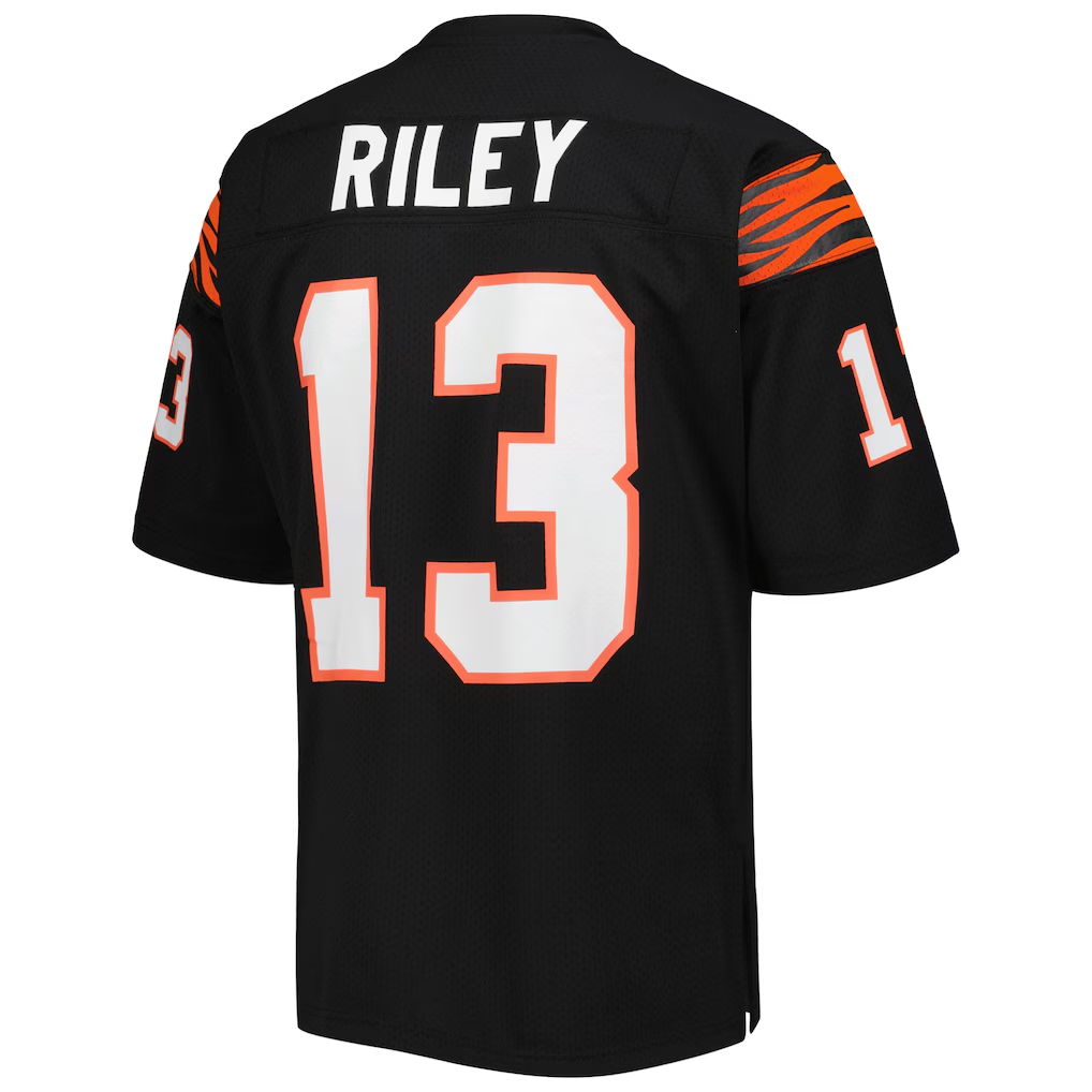 Davalo C.Bengals 1981 #13 Ken Riley Mitchell & Ness Black Authentic Throwback Retired Player Jersey