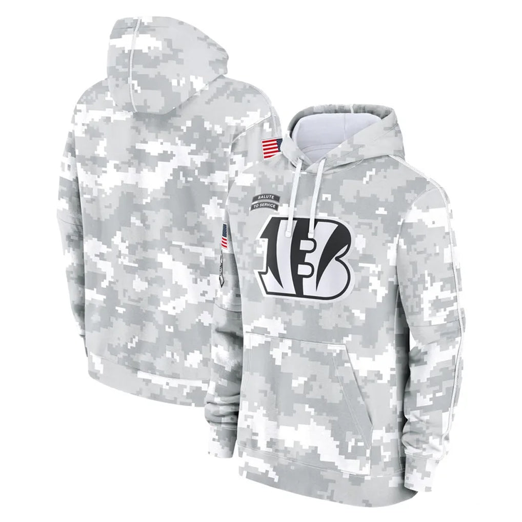Davalo C.Bengals Arctic Camo Salute to Service Pullover Hoodie Limited Blank Player Stitched Jerseys