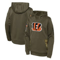 Davalo C.Bengals Olive Salute to Service Performance Pullover Hoodie Blank Player Stitched Jerseys