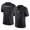 Davalo C.Bengals #0 DJ Turner II Player Black Reflective Limited Game Stitched Jerseys
