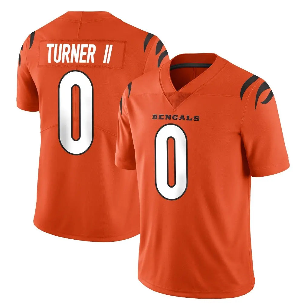 Davalo C.Bengals #0 DJ Turner II Player Orange Vapor Untouchable Limited Home Game Stitched Jerseys
