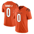 Davalo C.Bengals #0 DJ Turner II Player Orange Vapor Untouchable Limited Home Game Stitched Jerseys