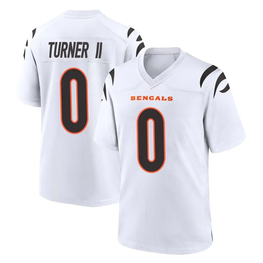 Davalo C.Bengals #0 DJ Turner II Player White Home Game Stitched Jerseys