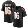 Davalo C.Bengals #16 Joe Flacco Player Black Home Game Stitched Jerseys