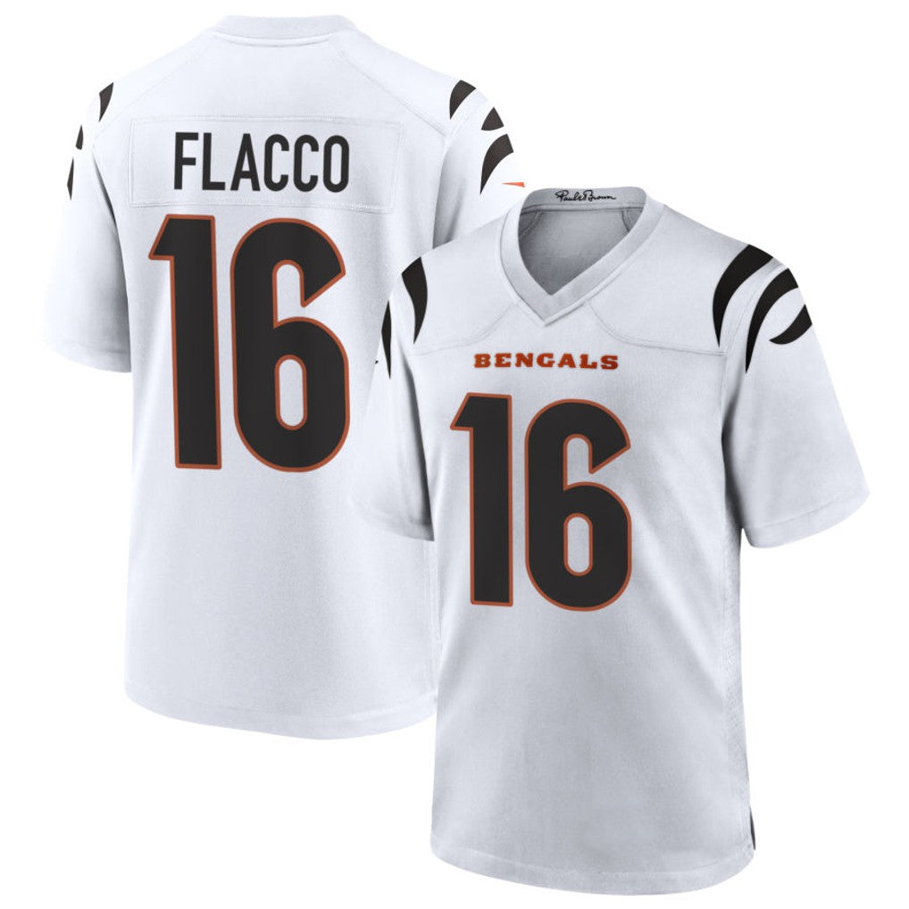 Davalo C.Bengals #16 Joe Flacco Player White Home Game Stitched Jerseys