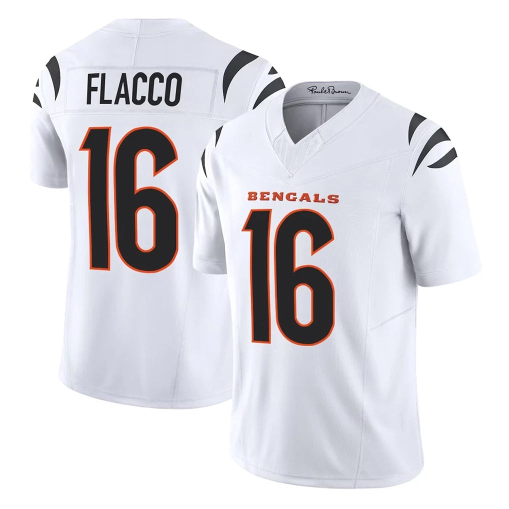 Davalo C.Bengals #16 Joe Flacco Player White Vapor F.U.S.E. Limited Home Game Stitched Jerseys