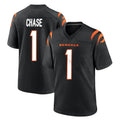Davalo C.Bengals #1 Ja'Marr Chase Player Black Home Game Stitched Jerseys