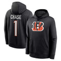 Davalo C.Bengals #1 Ja'Marr Chase Player Black Salute to Service Pullover Hoodies Game Stitched Jerseys