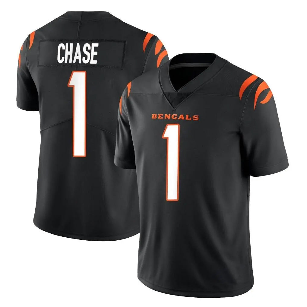 Davalo C.Bengals #1 Ja'Marr Chase Player Black Vapor Untouchable Limited Home Game Stitched Jerseys