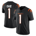 Davalo C.Bengals #1 Ja'Marr Chase Player Black Vapor Untouchable Limited Home Game Stitched Jerseys