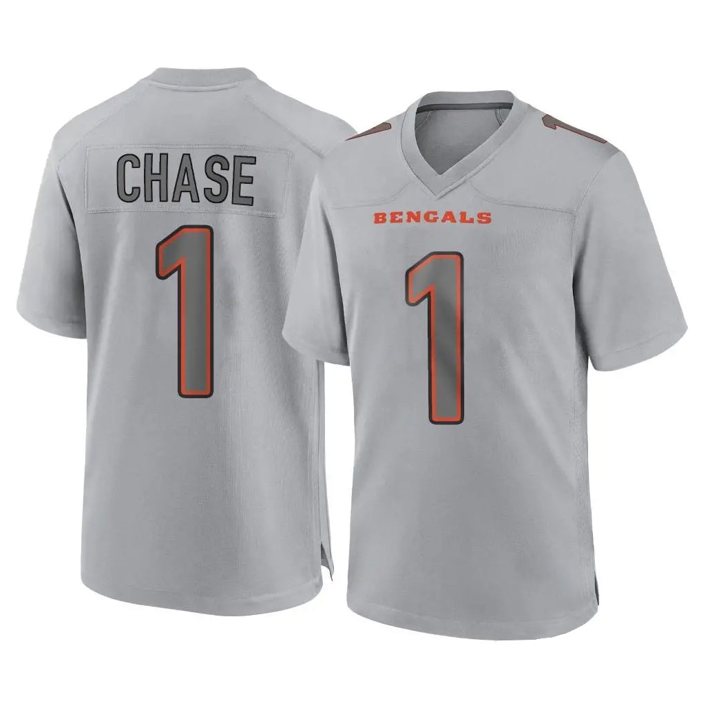Davalo C.Bengals #1 Ja'Marr Chase Player Gray Atmosphere Fashion Game Stitched Jerseys