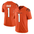 Davalo C.Bengals #1 Ja'Marr Chase Player Orange Vapor Untouchable Limited Home Game Stitched Jerseys