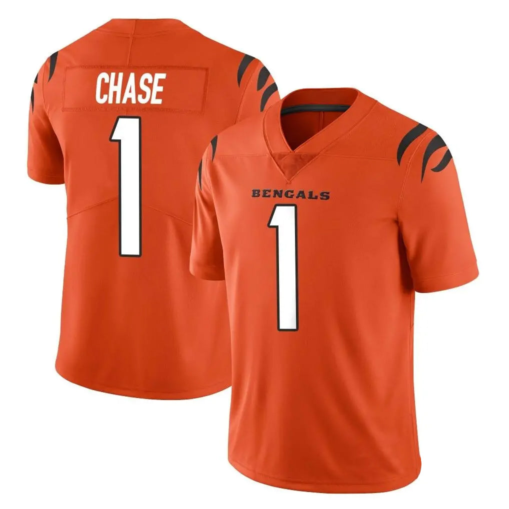 Davalo C.Bengals #1 Ja'Marr Chase Player Orange Vapor Untouchable Limited Home Game Stitched Jerseys