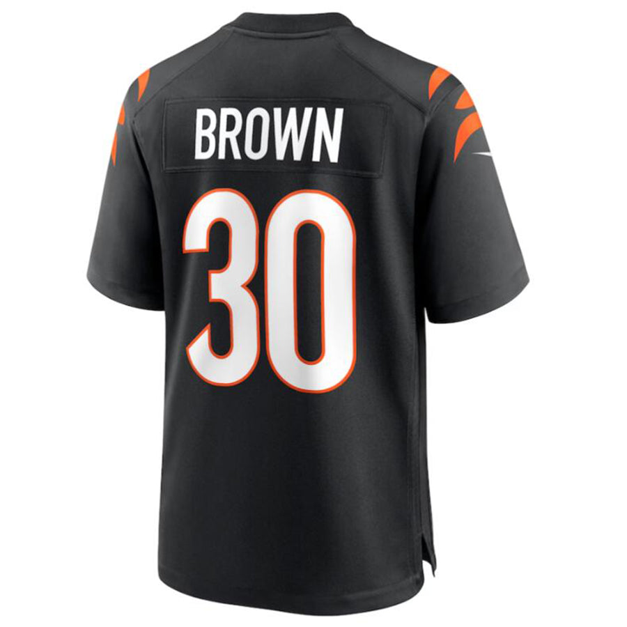 Davalo C.Bengals #30 Chase Brown Black Team Game Jersey American Stitched Jersey