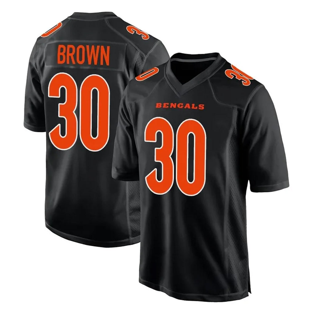Davalo C.Bengals #30 Chase Brown Player Black Fashion Game Stitched Jerseys