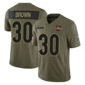 Davalo C.Bengals #30 Chase Brown Player Olive Salute to Service Limited Home Game Stitched Jerseys
