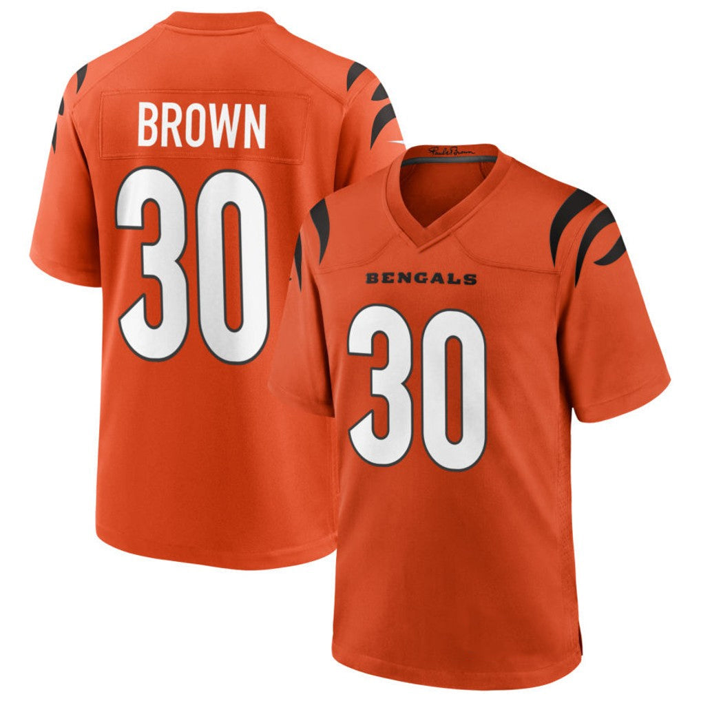 Davalo C.Bengals #30 Chase Brown Player Oramge Home Game Stitched Jerseys