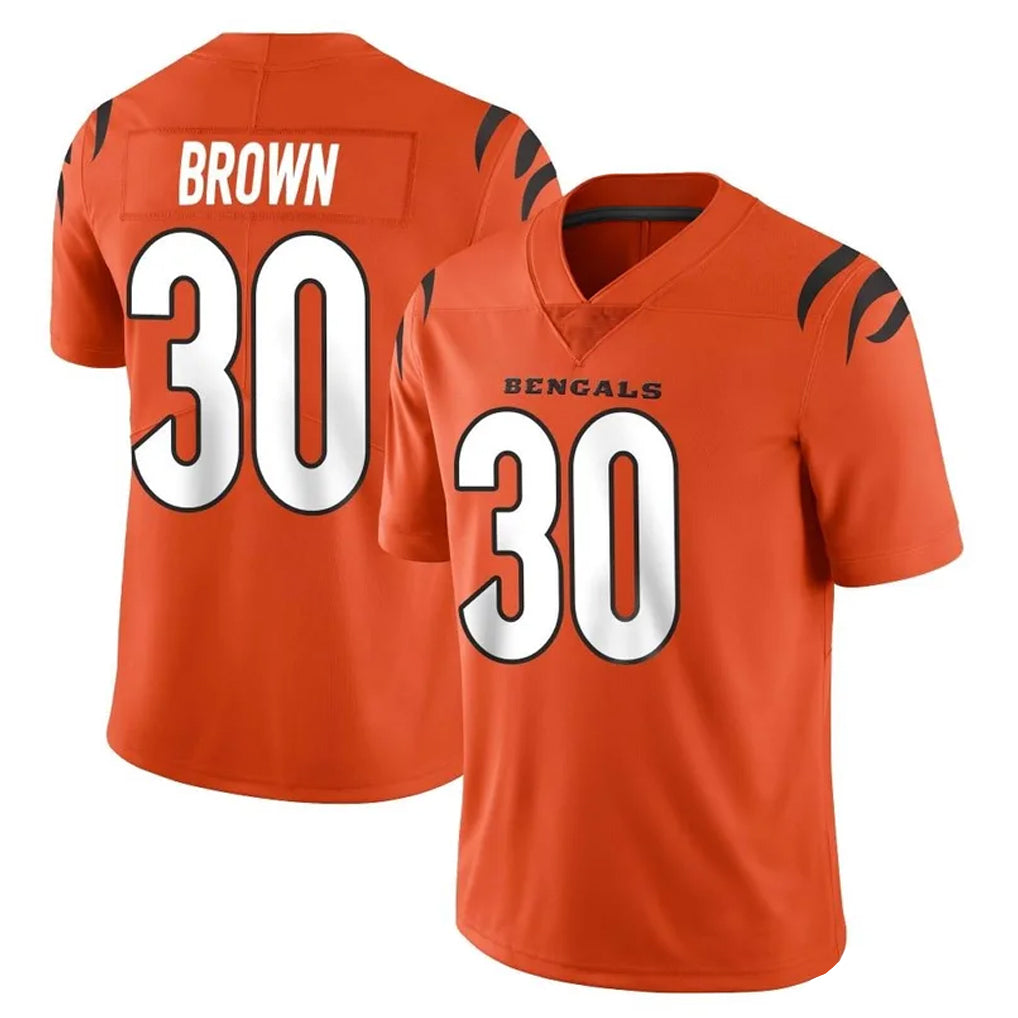 Davalo C.Bengals #30 Chase Brown Player Orange Vapor Untouchable Limited Home Game Stitched Jerseys