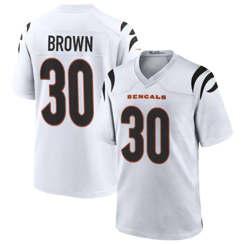 Davalo C.Bengals #30 Chase Brown Player White Home Game Stitched Jerseys