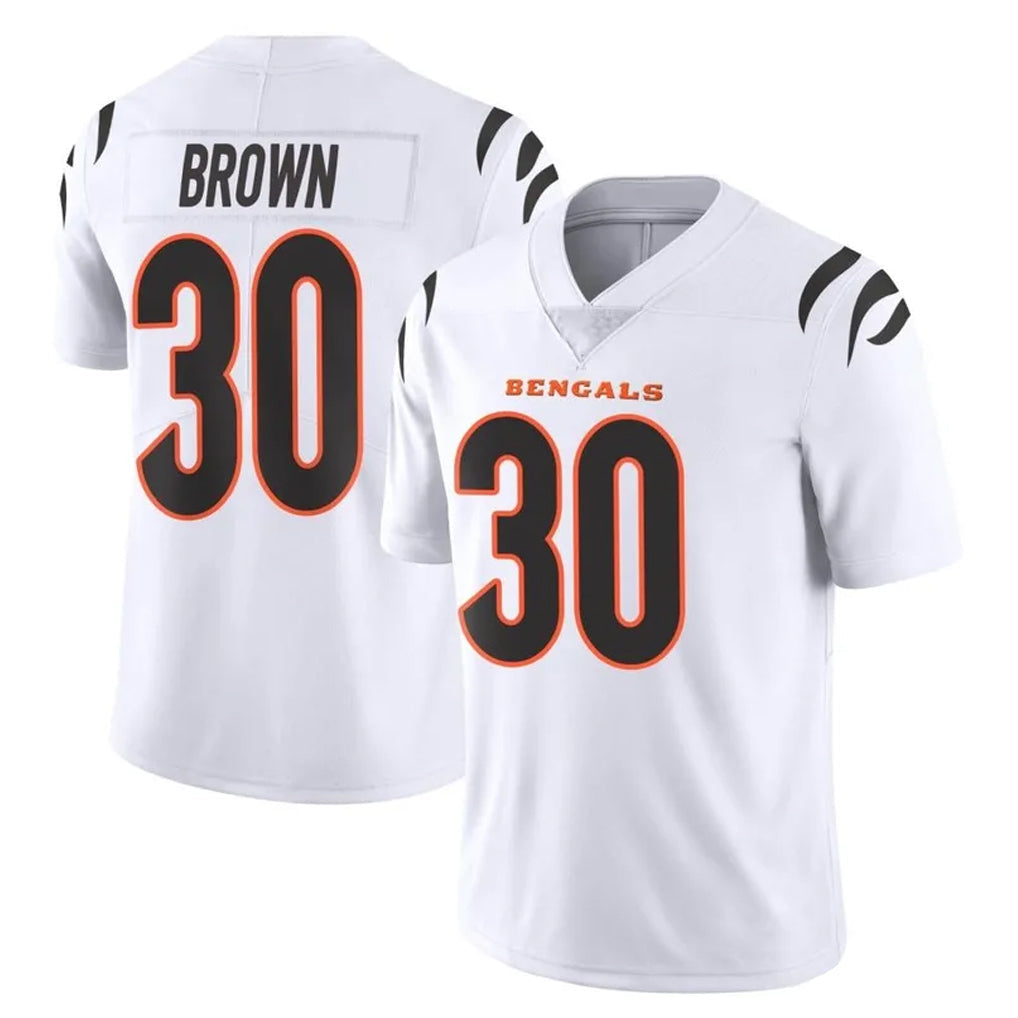 Davalo C.Bengals #30 Chase Brown Player White Vapor Untouchable Limited Home Game Stitched Jerseys