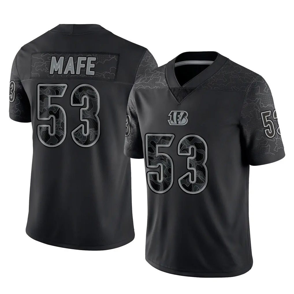 Davalo C.Bengals #53 Boye Mafe Player Black Reflective Limited Game Stitched Jerseys