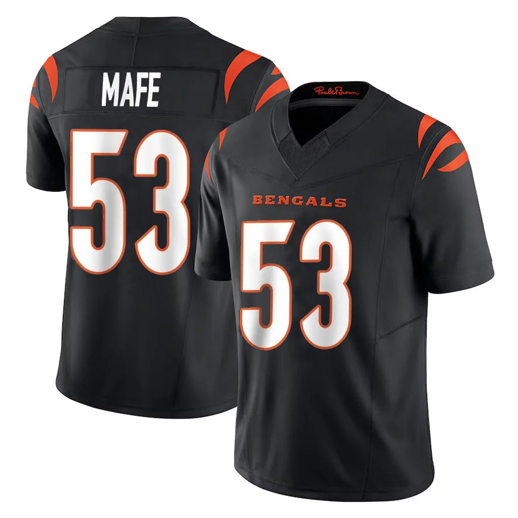 Davalo C.Bengals #53 Boye Mafe Player Black Vapor F.U.S.E. Limited Home Game Stitched Jerseys