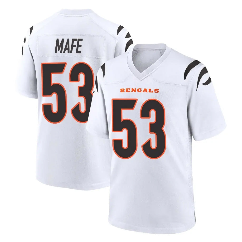 Davalo C.Bengals #53 Boye Mafe Player White Home Game Stitched Jerseys
