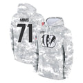 Davalo C.Bengals #71 Amarius Mims Player Arctic Camo Salute to Service Pullover Hoodie Limited Stitched Jerseys