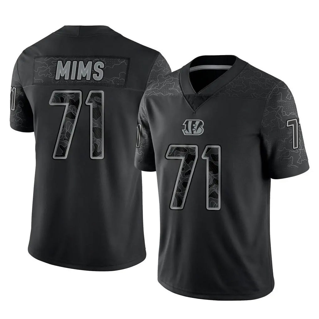 Davalo C.Bengals #71 Amarius Mims Player Black Reflective Limited Game Stitched Jerseys