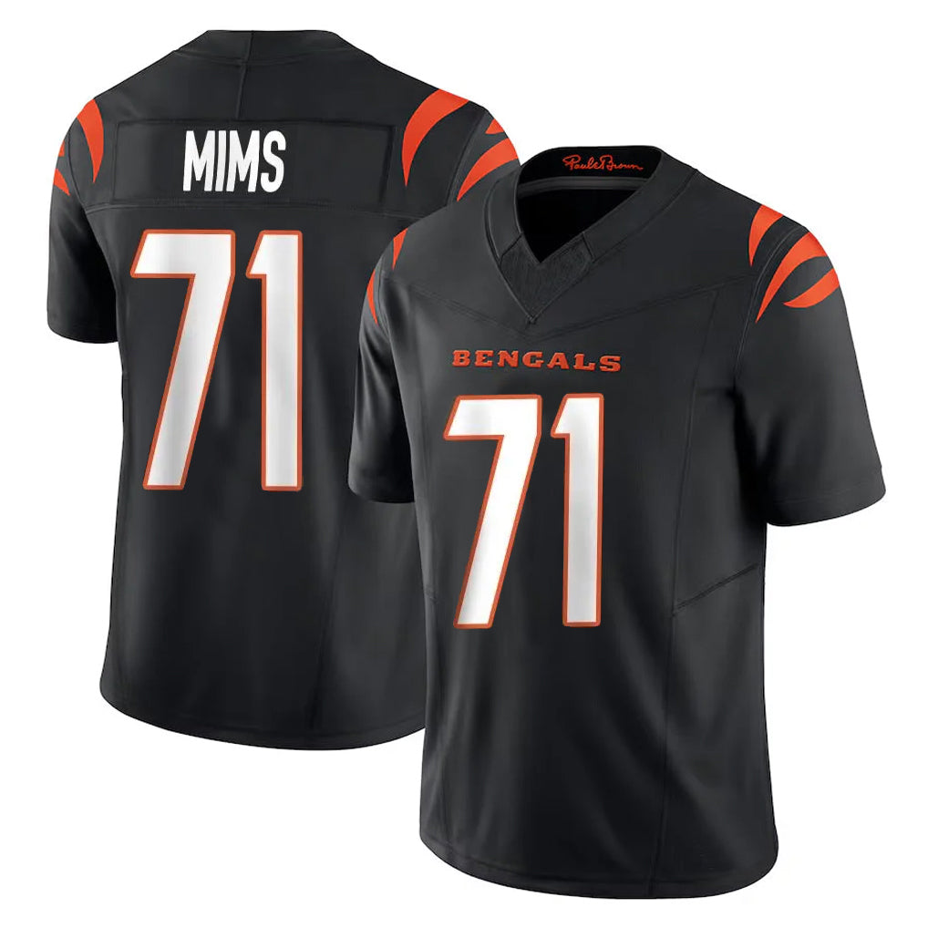 Davalo C.Bengals #71 Amarius Mims Player Black Vapor F.U.S.E. Limited Home Game Stitched Jerseys