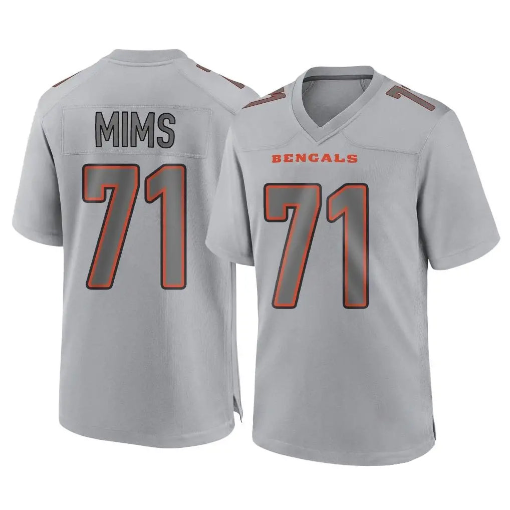 Davalo C.Bengals #71 Amarius Mims Player Gray Atmosphere Fashion Game Stitched Jerseys