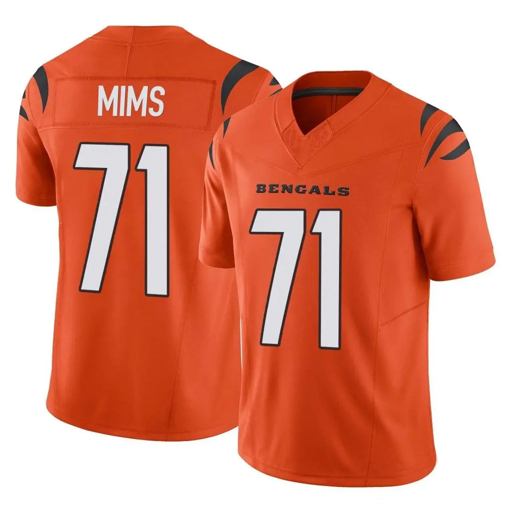 Davalo C.Bengals #71 Amarius Mims Player Orange Vapor F.U.S.E. Limited Home Game Stitched Jerseys
