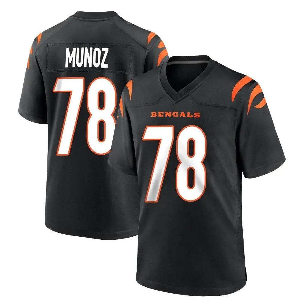 Davalo C.Bengals #78 Anthony Munoz Player Black Home Game Stitched Jerseys